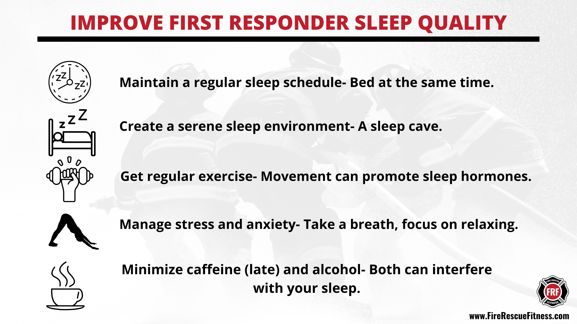 improve firefighter sleep, first responder sleep